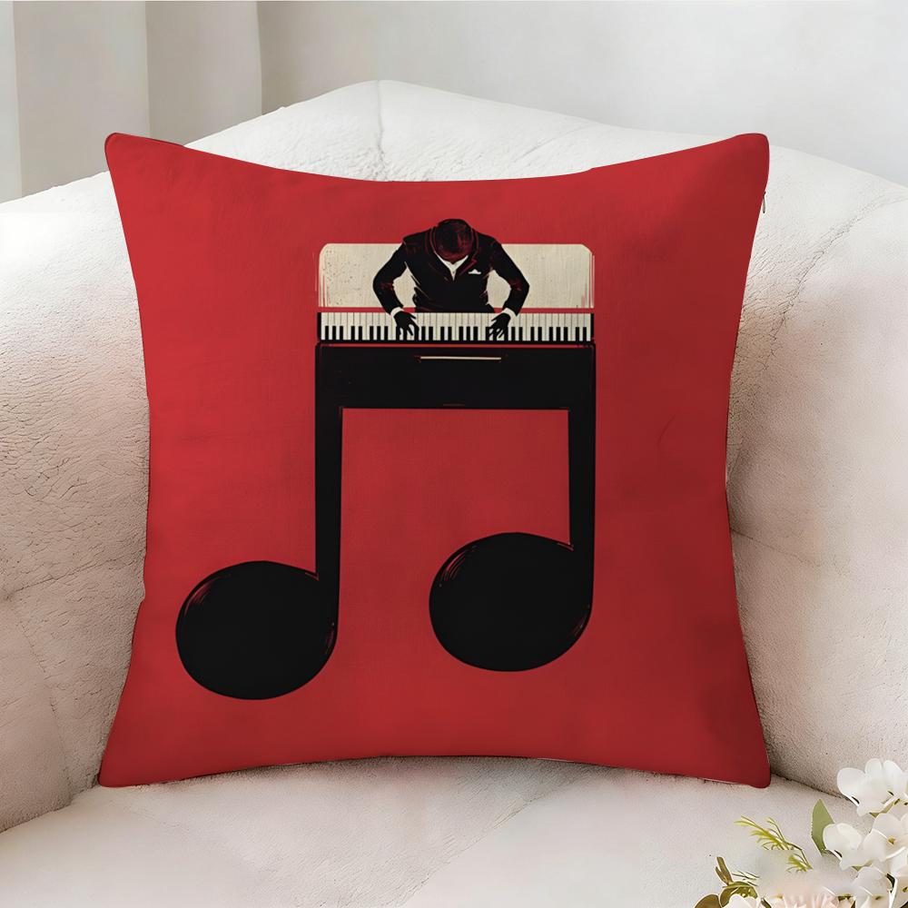 Abstract Quirky Musical Note Pillow Case Pillowcase, Double-Sided Printed, Sofa Cushion, Bedroom Headboard Pillow