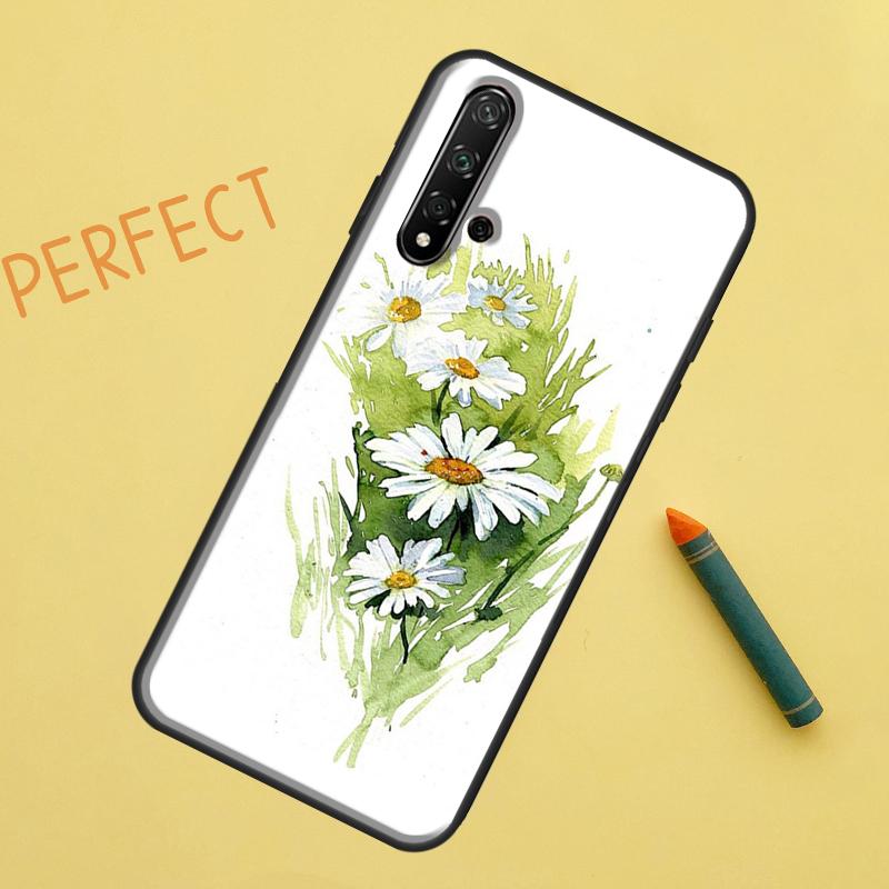 Daisy Watercolor For Huawei Nova Y91 Y70 Y72 Y73 Y60 Y90 Y61 8i 7i 11i 12i 12s 9 10 SE P20 P30 P40 Lite Case