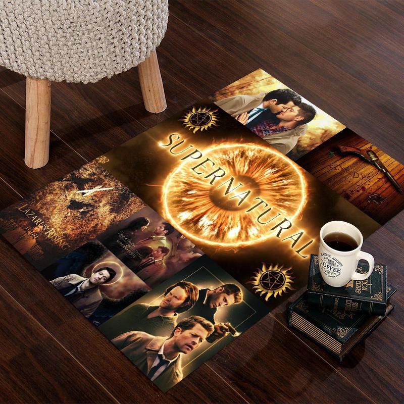 Supernatural Tv Show Collage Print Carpet Floor Mats Home Decor Christmas Gifts Bathroom Mat Room