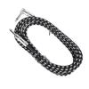 Guitar Cable Copper Core Noise Reduction Good Sound Transmission Right Angle Guitar Cord for Bass Black White 3 m