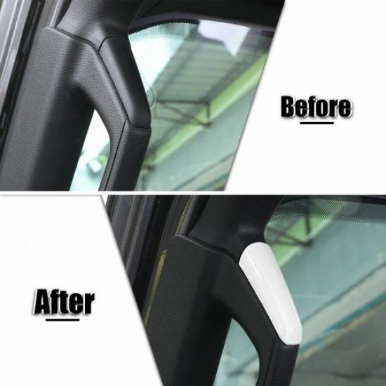 Front Rear Pillar Handle Grab Bar Bezel Cover Trim For Wrangler JL JT 2018+White