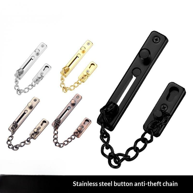 Corrosion Resistant Stainless Steel Door Security Chain Anti Theft Easy Install Latch for Home Coastal Hotel