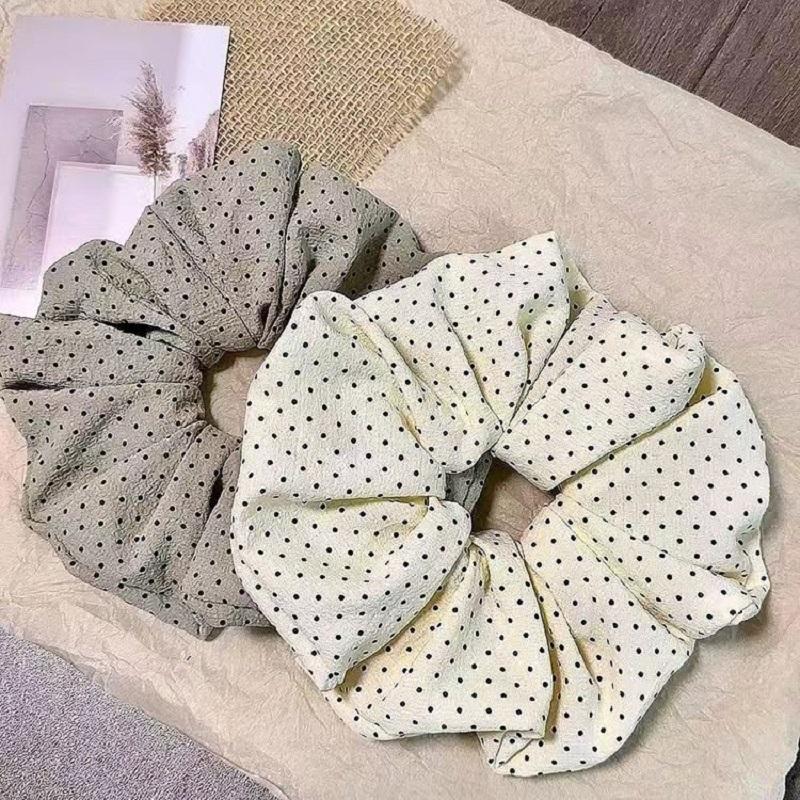 Polka dot puff fabric diam 14CM large Headband Tie Headband Hairband