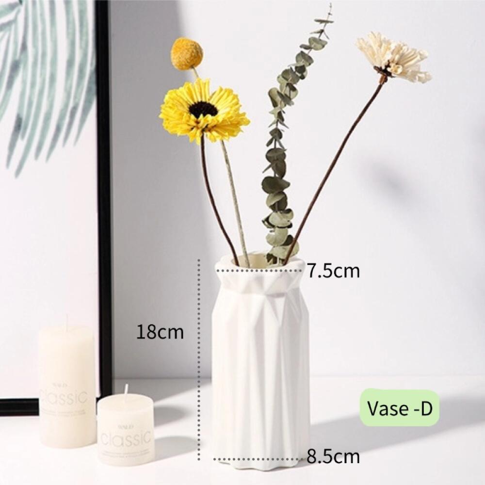 

Ins Nordic Style Plastic Flower Vase, Shatterproof Minimalist Fresh Design, For Living Room Home Decor Floral Arrangement