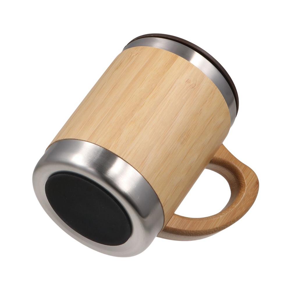 Bamboo Insulated Water Bottle 304 Stainless Steel Travel Cup Thermos Insulated Mug  Coffee