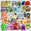 50 Cartoon Cute Little Monster Graffiti Stickers Mobile Phone Computer Waterproof Decorative Stickers Creative Stationery Stickers