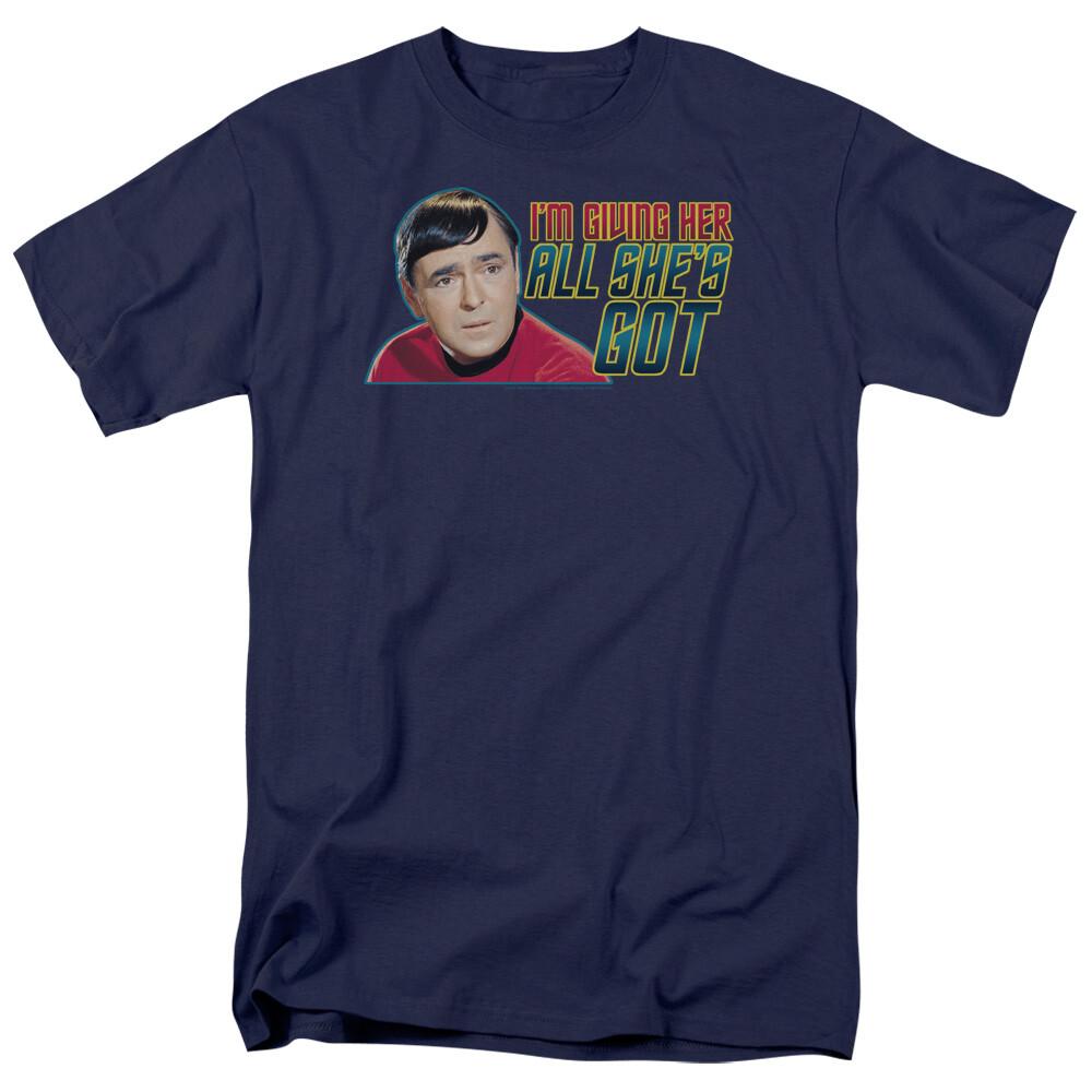 26 Star Trek All Shes Got T Shirt Licensed Sci-Fi TV Classic Adult Tee Navy Blue Unisex T-Shirt