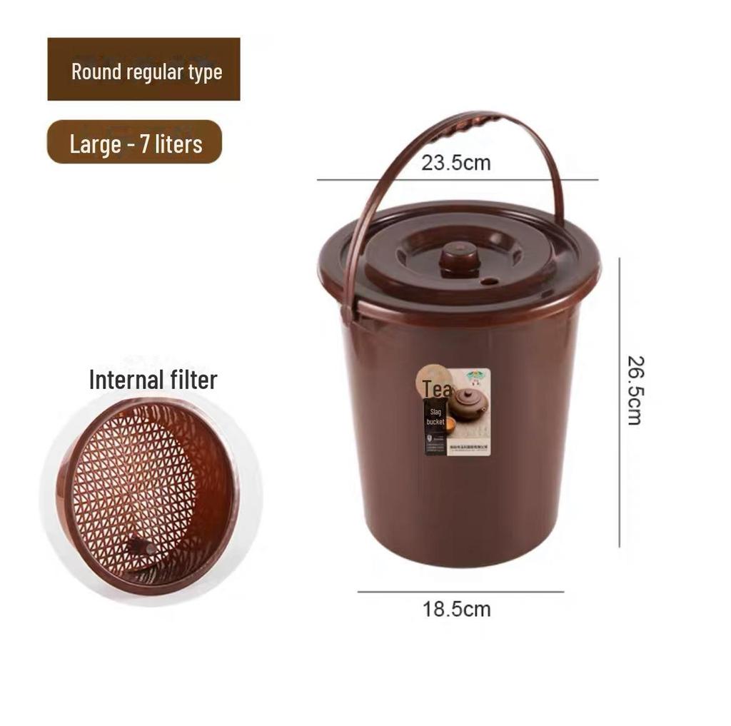 Kung Fu Tea Set Accessory: Tea Dregs Drainage Bucket and Tea Tray Waste Container for Tea Ceremony