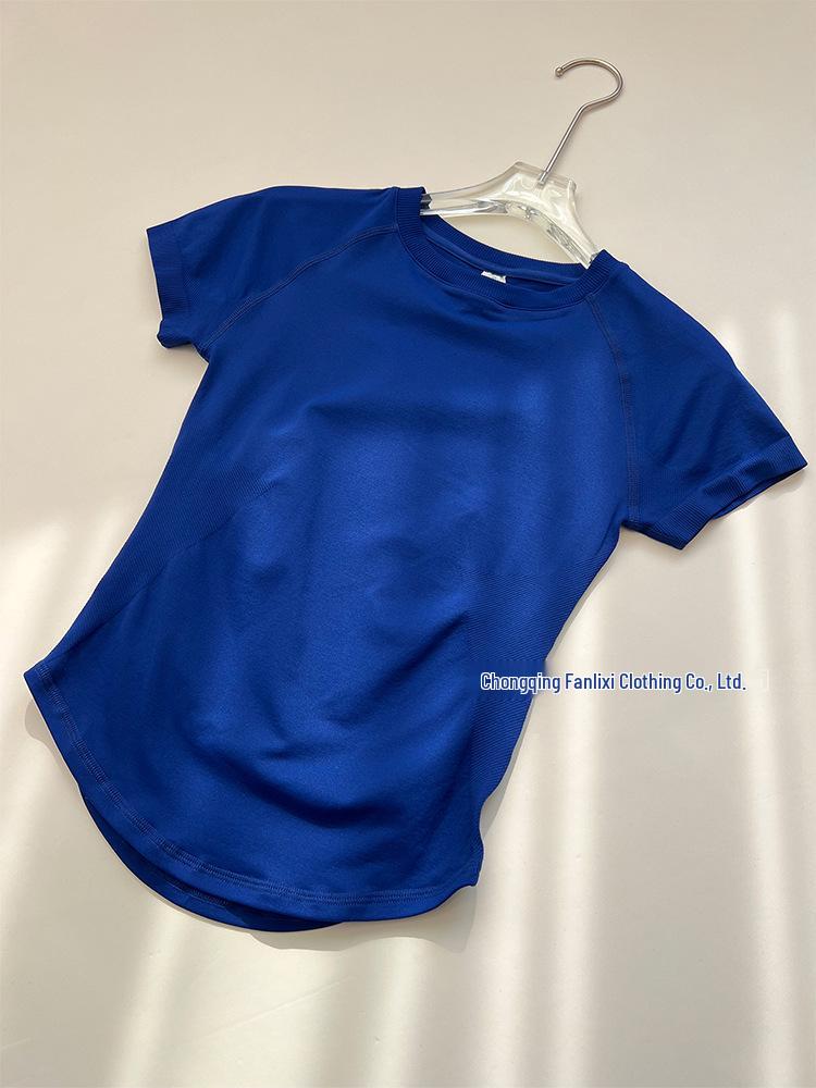 DFYNE Damen nahtloses hoch elastisches feuchtigkeitsableitendes kurzärmeliges Sport-T-Shirt