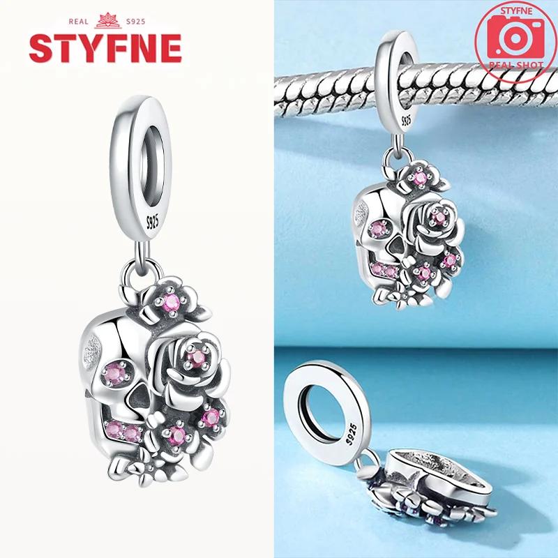 Genuine copper Luminous Halloween Charm Bead Charms Zombie Skeleton Dangle Bead Compatible With Authentic Bracelets Do It Yourself Fine Jewellery Gift