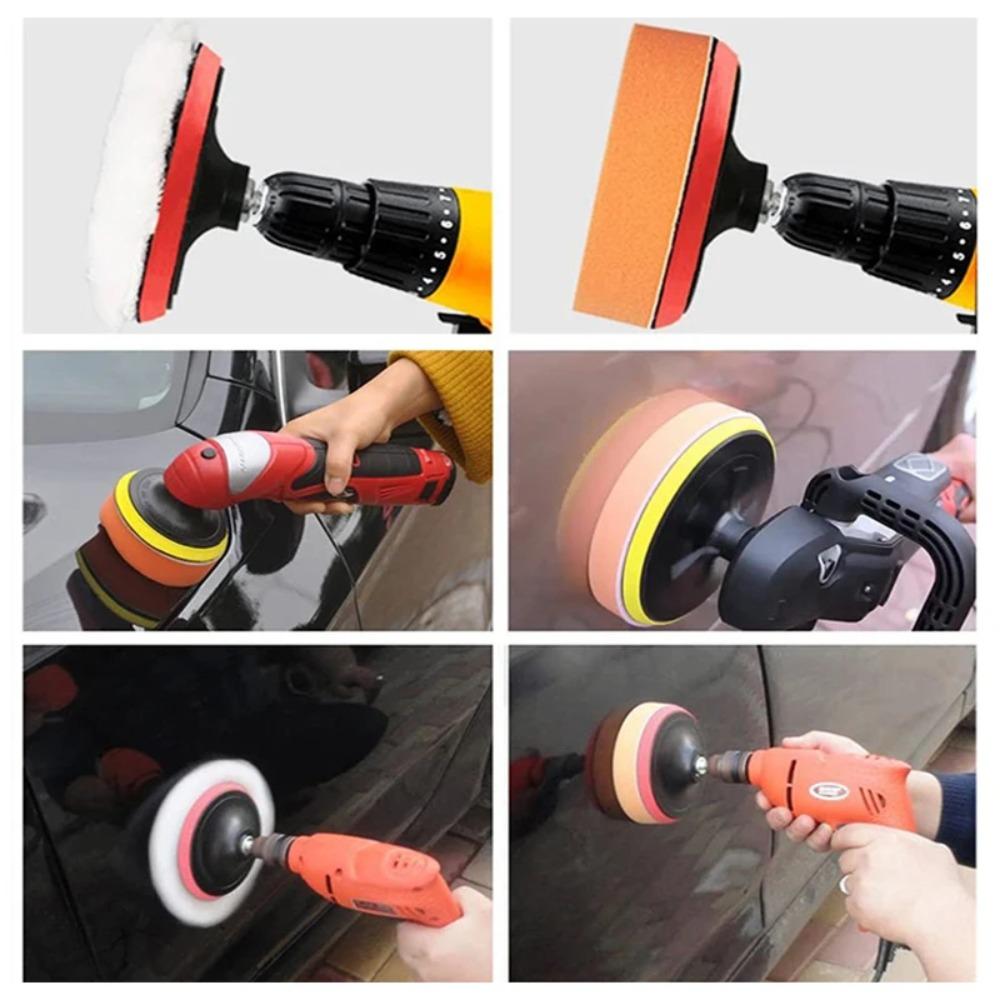 11PCS Auto Beauty SpongePolishing Kit Foam Waffle Pad Car Wash Cleaning Detailing Tool Auto Motorcycle Removes Scratches