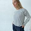 Cozy Loose Long Sleeve Striped T-Shirts Women Autumn Basic Casual Cotton Tops Round Neck Street Style Blouse