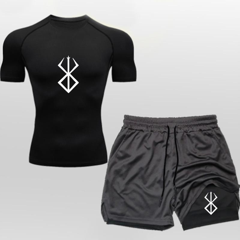 Men's Quick-Dry Basketball Training Suit: Short Sleeve Top & Casual Shorts Set