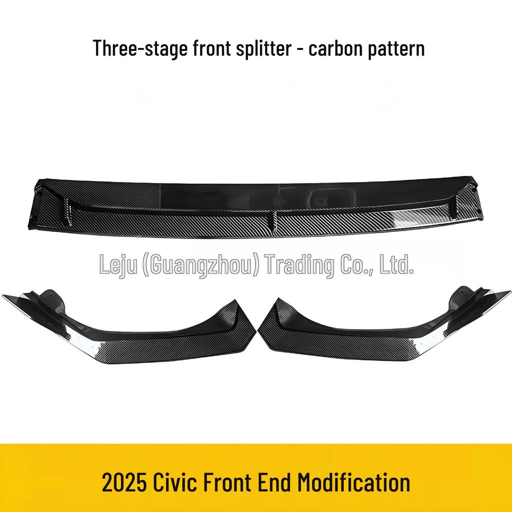 2025 Civic 11.5th Gen Front Lip Body Kit: Three-Section Front Bumper Modification