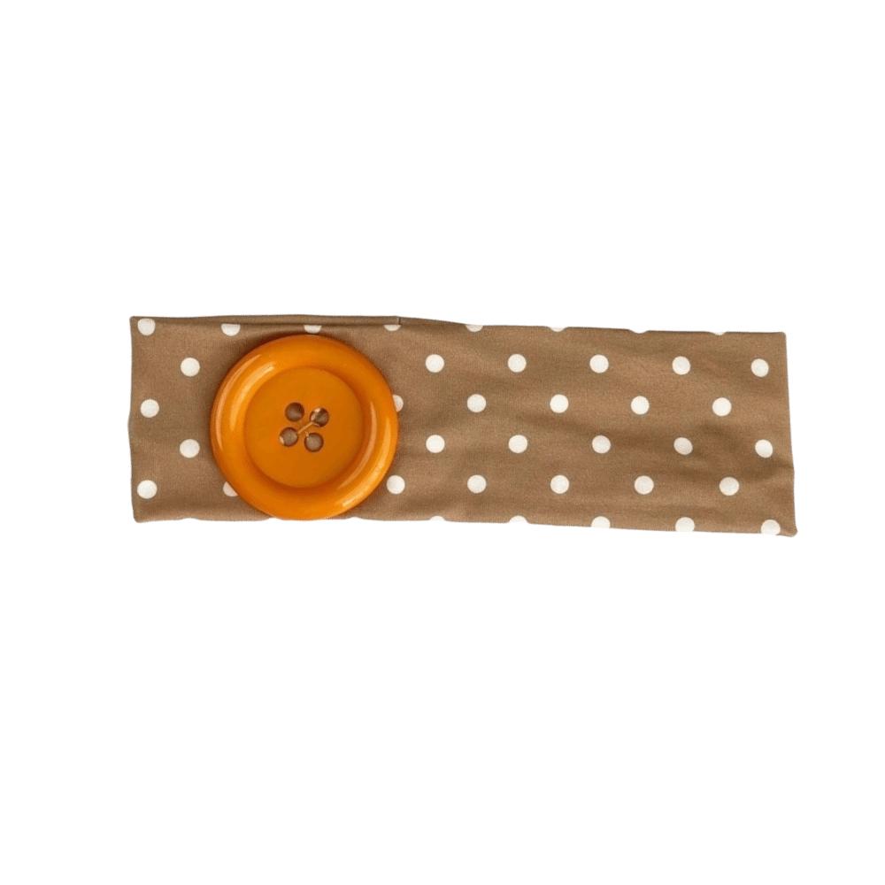 Dopamin Farbe Elastisches Kopfband Großer Knopf Yoga Haarband Modisches Polka Dot Stirnband Täglich