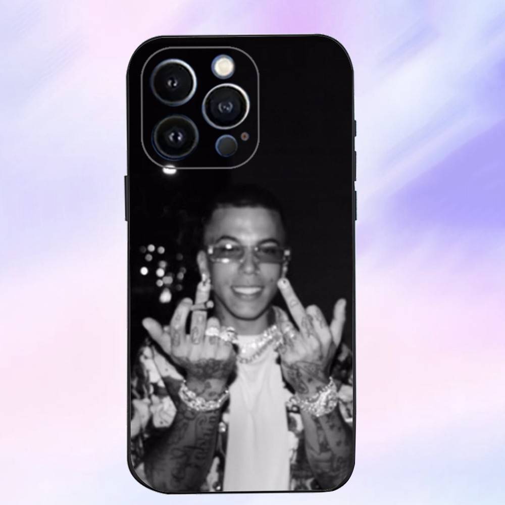 Rapper S-Sfera E-Ebbasta Handyhülle Für iPhone 16,15,14,13,12,11 Plus,Pro Max,XS,X,XR,SE,Mini,8,7,Weiches Silikon Schwarze Hülle