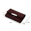 Inden Key Case Black with Red Diamond and Chrysanthemum [Inden-ya] C, Deerskin, Lacquer, Pattern, 4704-21-017