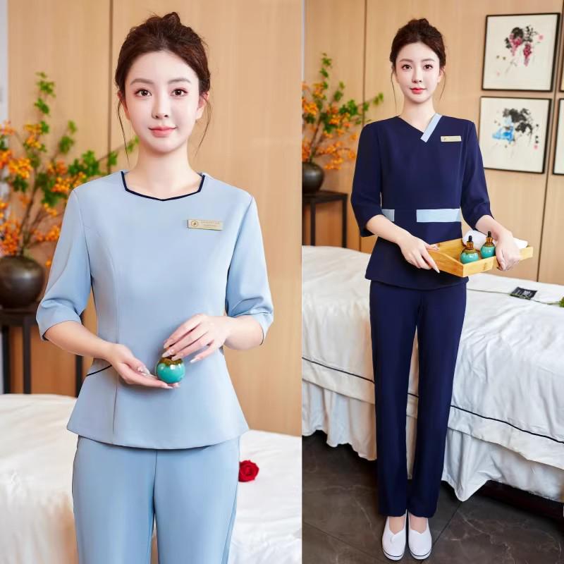 Women's High-End Beauty Spa Technician Pants Set for Head Therapists and Postpartum Recovery.