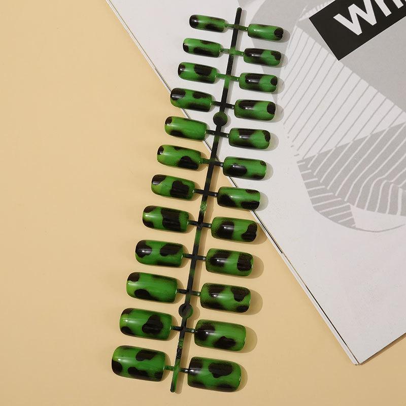 Cat Eye Leopard Striped Nail Art Patch Wearing Nail Finished Strip 24 Pieces of Fake Nails