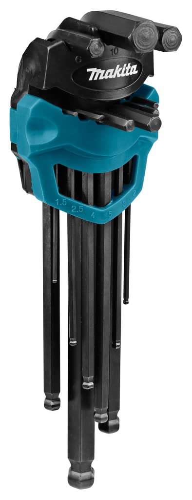 Makita Hex Wrench Set with Ball Point and Hex Keys B-65894 9-Piece L-Shaped [Used]