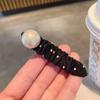 Pearl Fabric Polka Dot Hair Clip Oval Barrette for Women Side Bangs Clip Durable Hairpin for Everyday Use