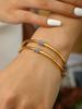 Simple Fashion Personality Retro High-Level Sense Of Stainless Steel 18K Gold-Plated Geometric C-Shaped Open Bracelet Women'S