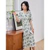 ORIGIN Women's V-Neck Floral Print Long Dress