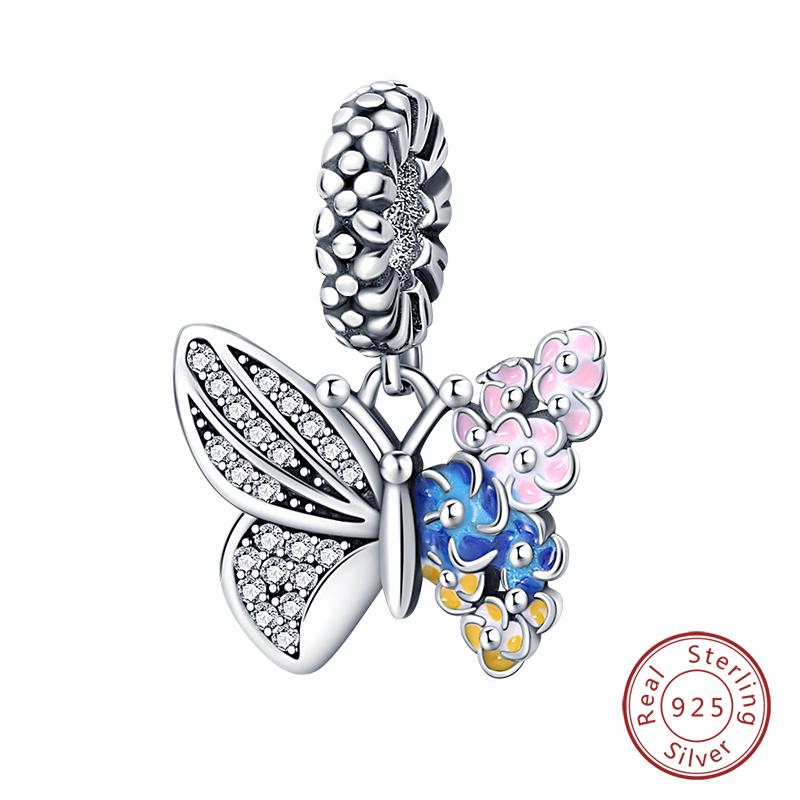 100% Copper Exquisite Cubic Zircon Butterfly Bee Ladybug Charms Bead Fit Qikaola Original Bracelet Fine Diy Jewelry