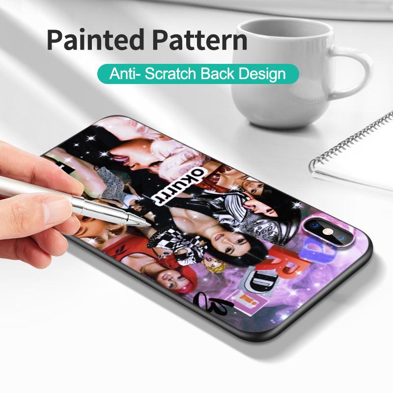 Black Tpu Case For OPPO Reno 6 5 3 4 4Z 4F SE 5F 5Z PRO PLUS Lite 6 6z  4G 5G Cardi-B