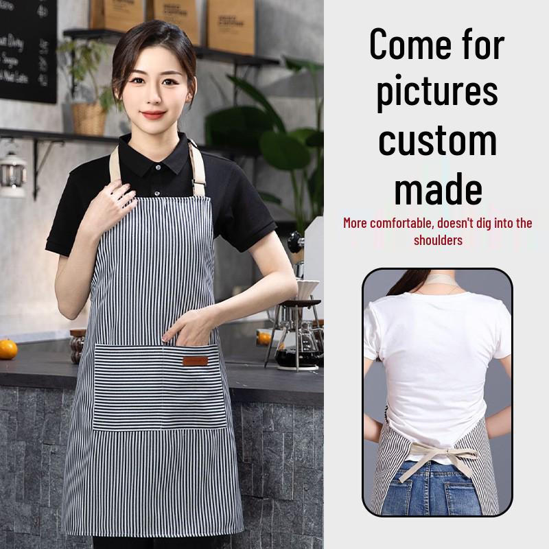 Women's Thickened Neck-Hanging Apron for Coffee Shops, Kitchens, and Baking Studios