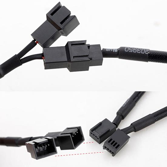 27cm 4-Pin PWM Splitter Adapter Gehäuselüfter für Computer CPU Stromkabel Lüfter