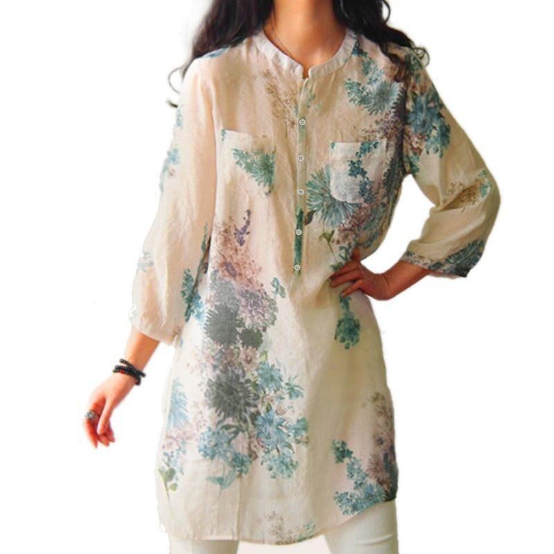 Vintage Dames Casual Losse Jurk Met Bloemenprint Met Tijdloze Charme Voor Alle Gelegenheden