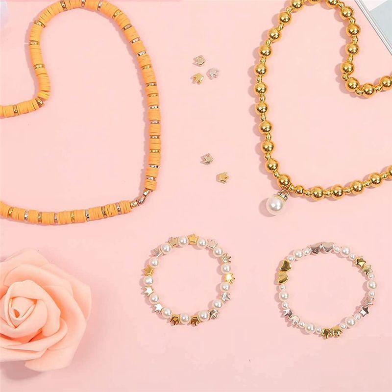 BHBL 2240 Pcs Spacer Beads for Jewelry Making in 8 Styles, for Bracelets Making, Round Beads Beads Crafts