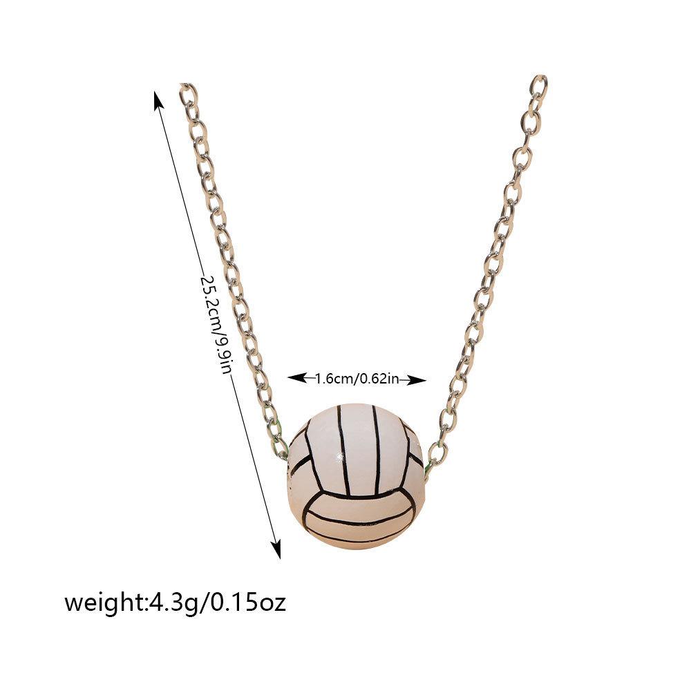 Unisex Sports Football And Basketball Pendant Alloy Necklace, Necklace Accessory