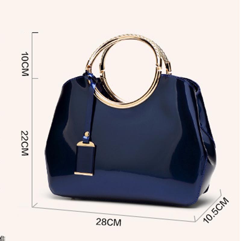 Borsa a tracolla in pelle verniciata lucida Borsa a mano lucida da donna nuova 2020