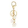 Initial Keychain White/Pink Flower Charms for Key Cute Letter Keyring for Handbag Backpack Key Ring Accessories
