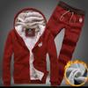 2025 Men's Autumn/Winter Plus Velvet Thickened Korean Hooded Cardigan Sweatshirt Set