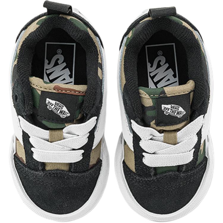 Vans Knu Skool Эластичная шнуровка Классика Удобная Модная Прочная Низкий верх Обувь для ходьбы Детские кроссовки Черный Белый VN000D0KYJ7