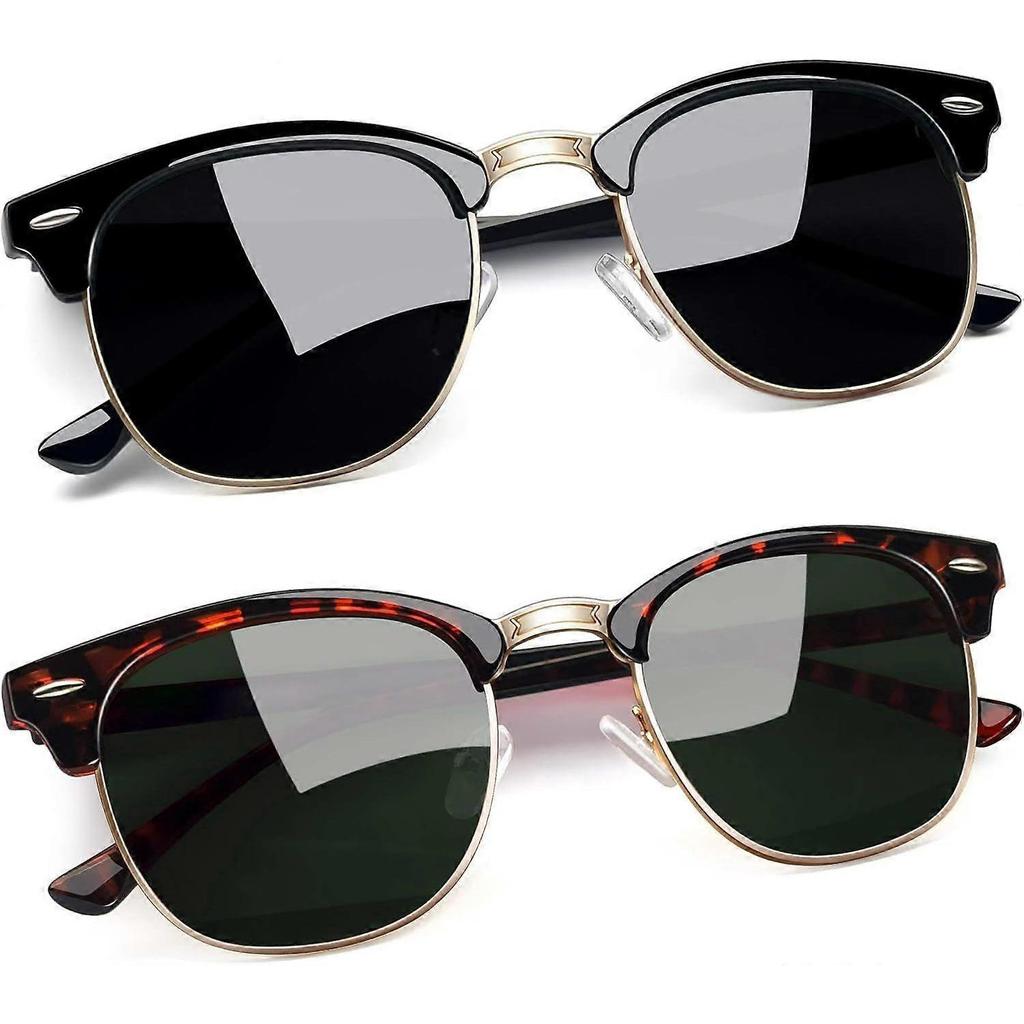 High Quality Brand New Vintage Semi Rimless Sunglasses Half Frame Sun Glasses