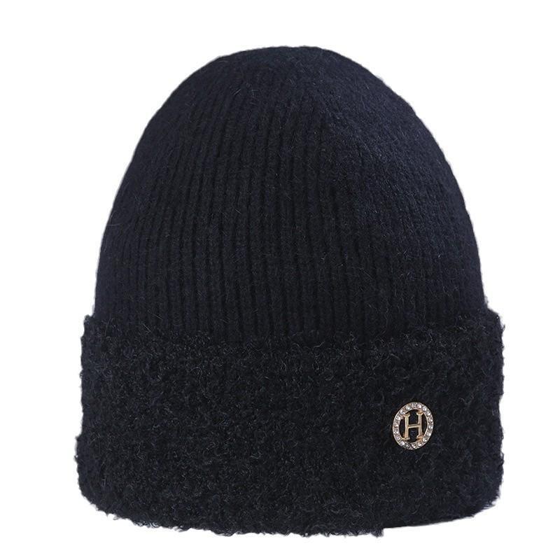 Women's Winter Warm Rabbit Wool Knitted Hat Korean Style Versatile Face Showing Small Windproof Ear Protection Wool Hat Cold Hat