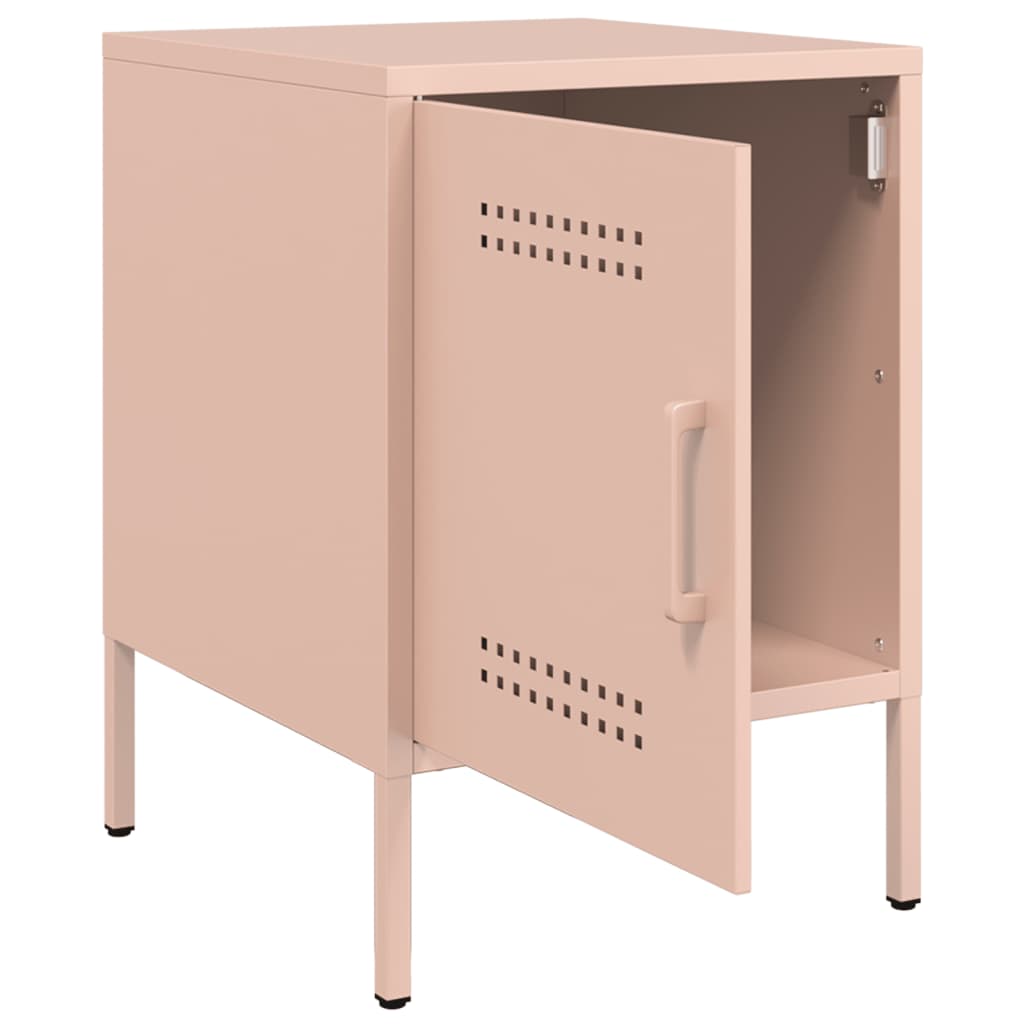 Nightstands 2 Pcs Pink 36 X 39 X 50.5 Cm Steel