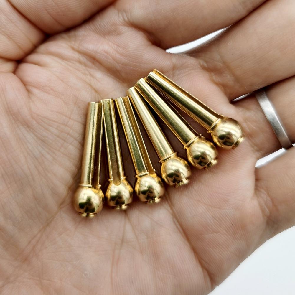 Pack of 6 Acoustic Guitar  Brass Column String Staples  5 Picks Nail Starter