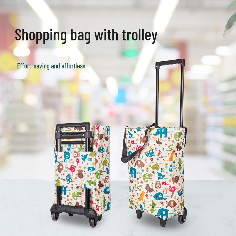 Compact Foldable Shopping Cart for Household and Stairs