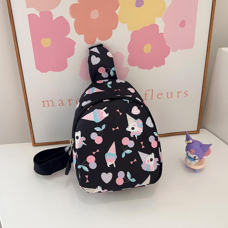 

Ice Cartoon Unicorn Cream Printing Chest Bag Single Shoulder Crossbody Gift Bag чорний