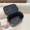 New Leather Portable Makeup Case Zipper Pulls Extra Pocket Handle Multiple Compartments Travel Skincare Toiletries Storage Bag