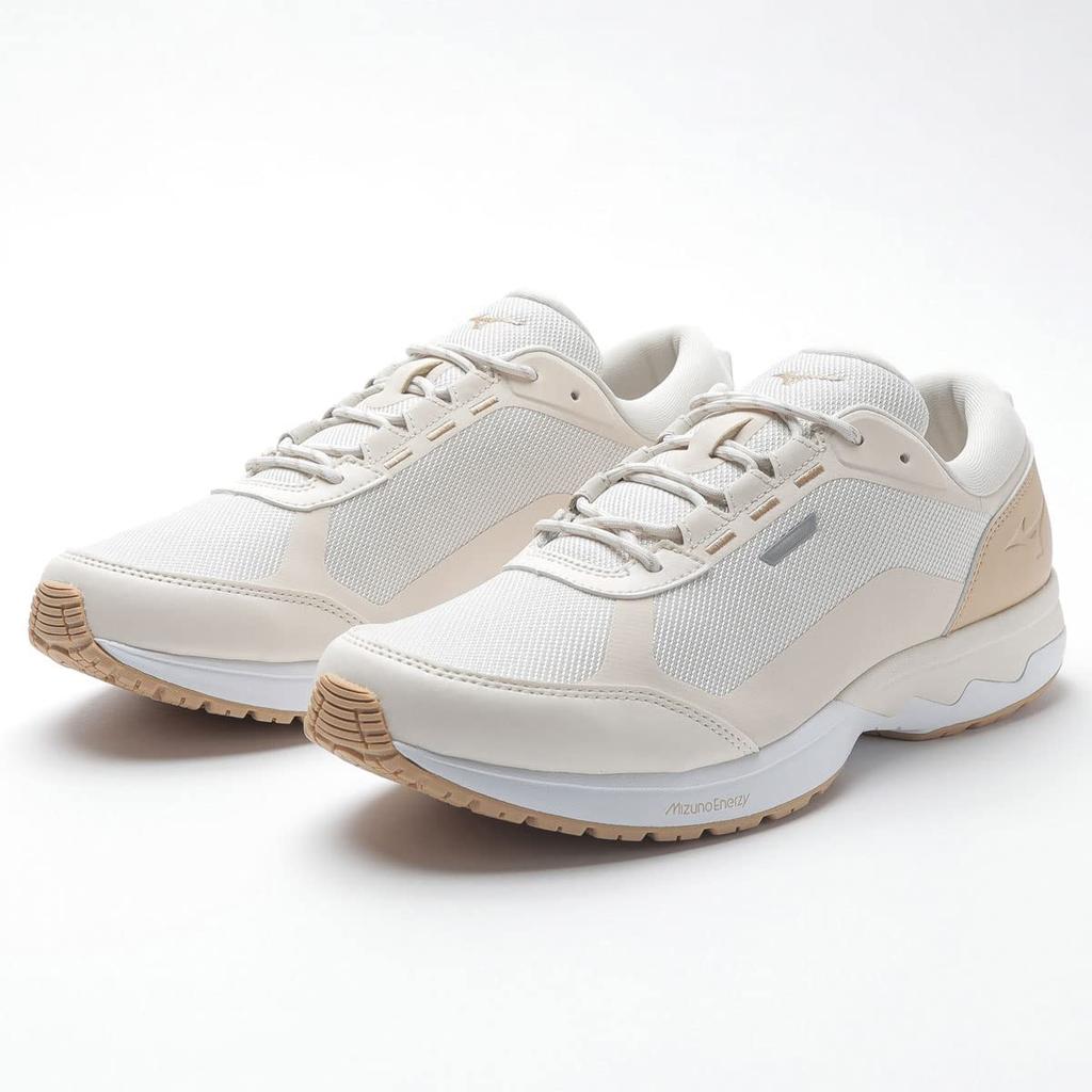 Mizuno WAVE CrossE Energy Walking Casual Size 3E XE-1 Shoes, Lightweight, Wide-Waist Sneakers, Beige, 27.5 cm,