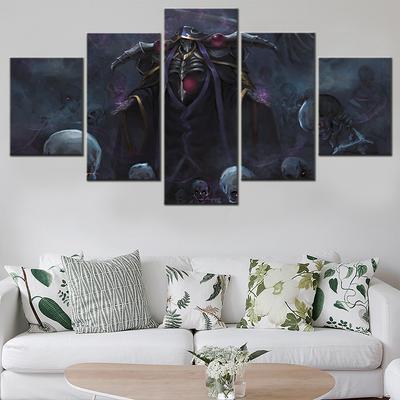 5 Pieces Canvas Art Theme Overlord Opening Saison Anime Abstract Poster Canvas Painting Decor For Modern Home Wall Print Picture
