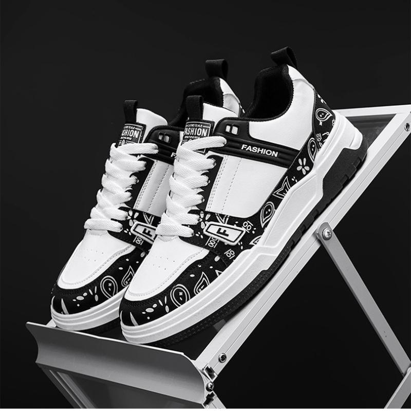 Fashion Men's Printing Flat Sneakers Fashion Casual Shoes 2024 Autumn Comfortable Breathable Street Skateboard Shoes Tenis Masculino