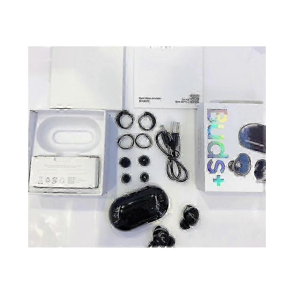 (Černá) Nová bezdrátová stereo sluchátka Bluetooth New Buds+ s bezdrátovým nabíjením [xc]