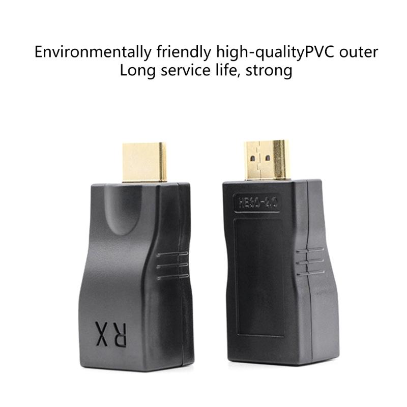 Pair of HDTV-compatible to RJ45 Adapter Supports 1080p Extends Video Up to 30Meters with Cat5e/6 Cable Widely Used